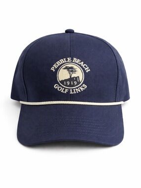 NWOT Pebble Beach Navy and White Interior Rope-Trim Cap